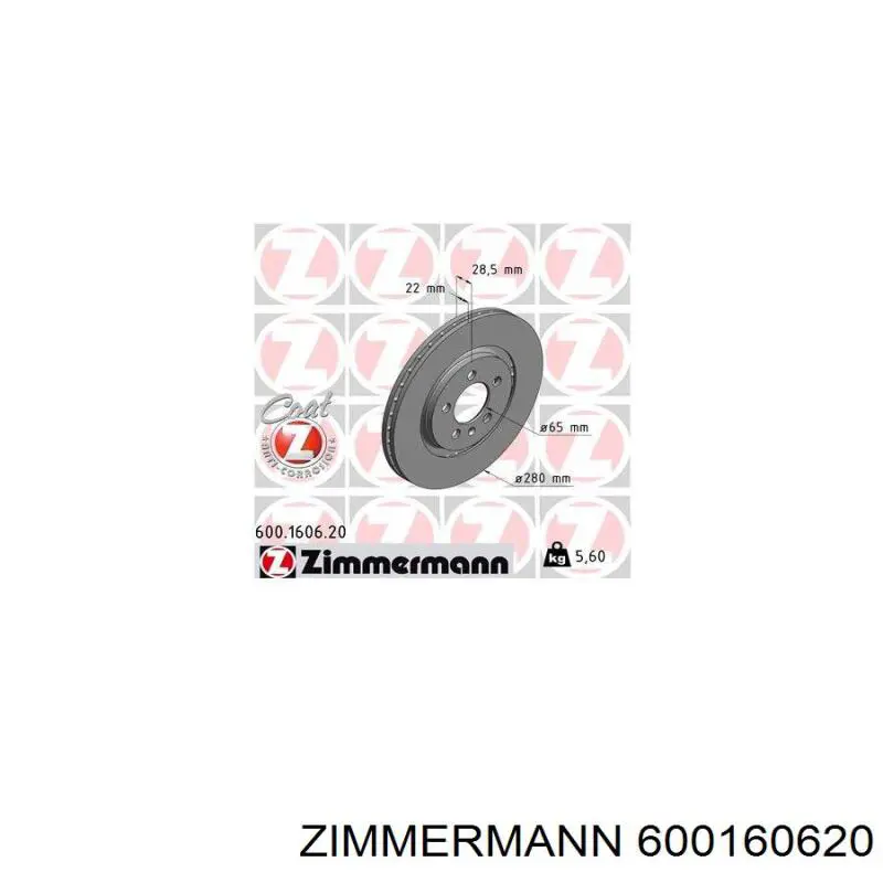 600.1606.20 Zimmermann freno de disco delantero