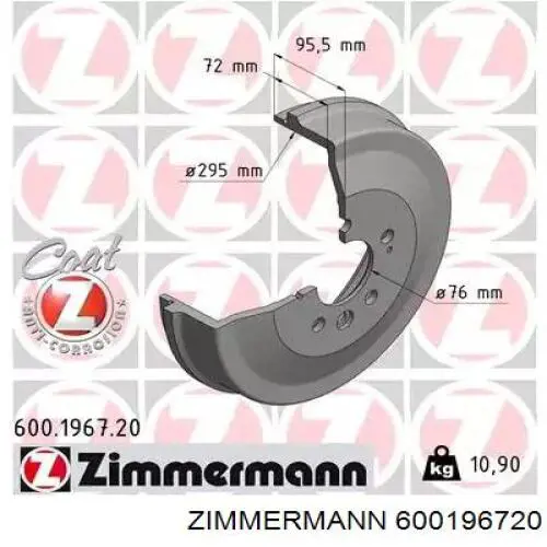 Tambor de freno trasero Zimmermann 600196720 precio, desde 87,60 EUR