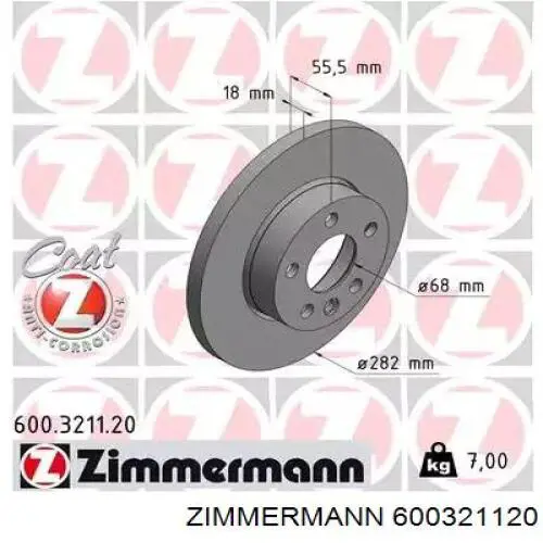 600321120 Zimmermann disco de freno delantero