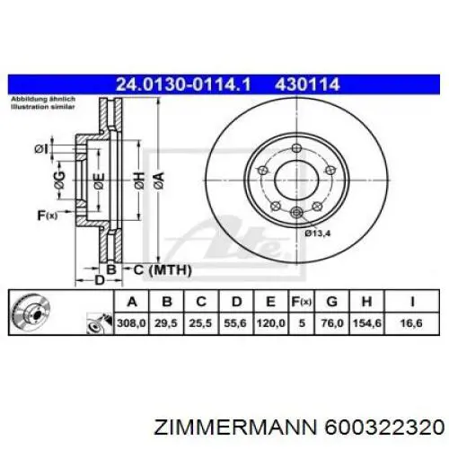 Disco de freno 600322320 Zimmermann