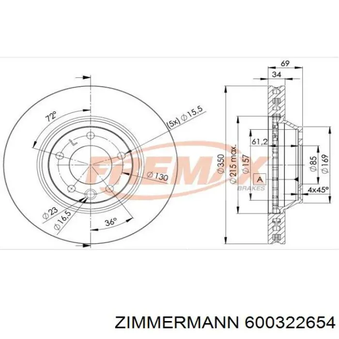Comprar 600322654 Zimmermann Freno de disco delantero
