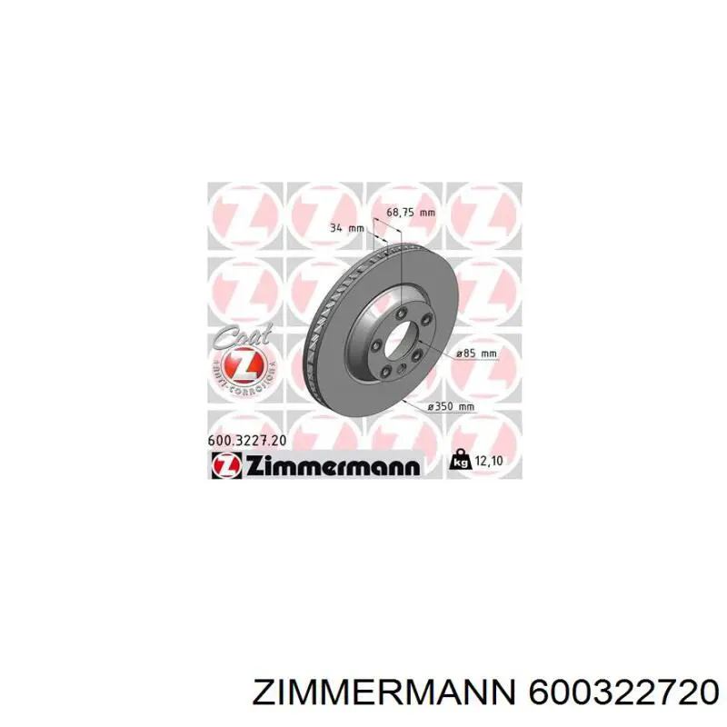 Disco de freno delantero Zimmermann 600322720