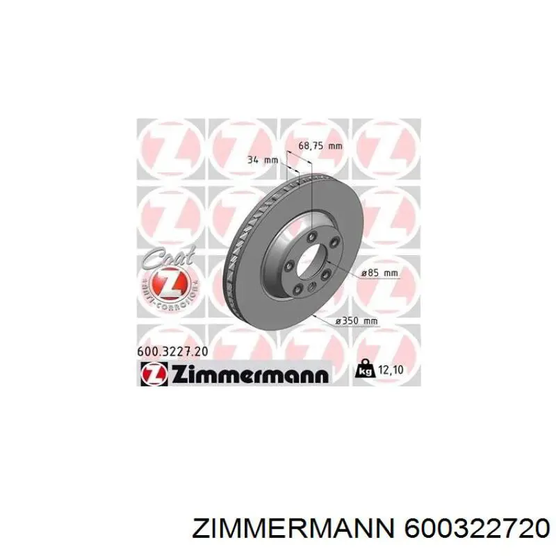 600322720 Zimmermann disco de freno delantero