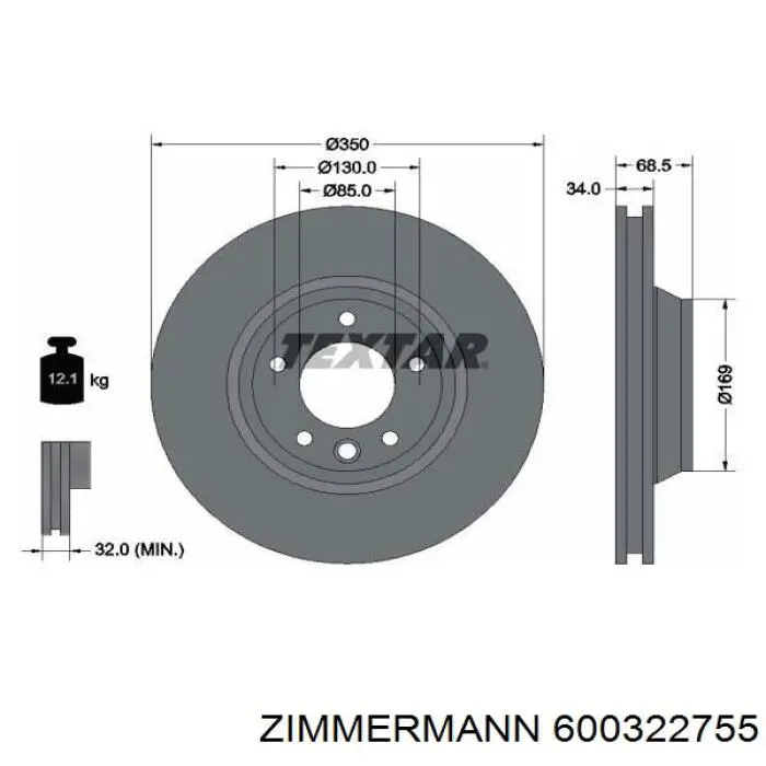 Comprar 600322755 Zimmermann Freno de disco delantero