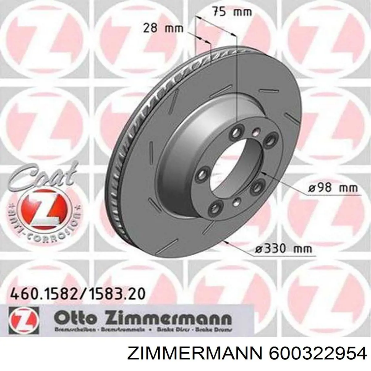 600322954 Zimmermann disco de freno trasero