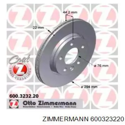 Disco de freno trasero 600323220 Zimmermann