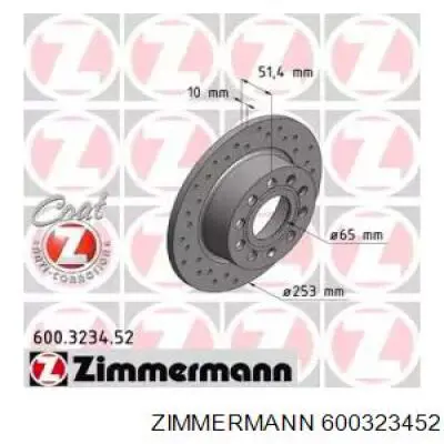 Frenos traseros Zimmermann 600323452