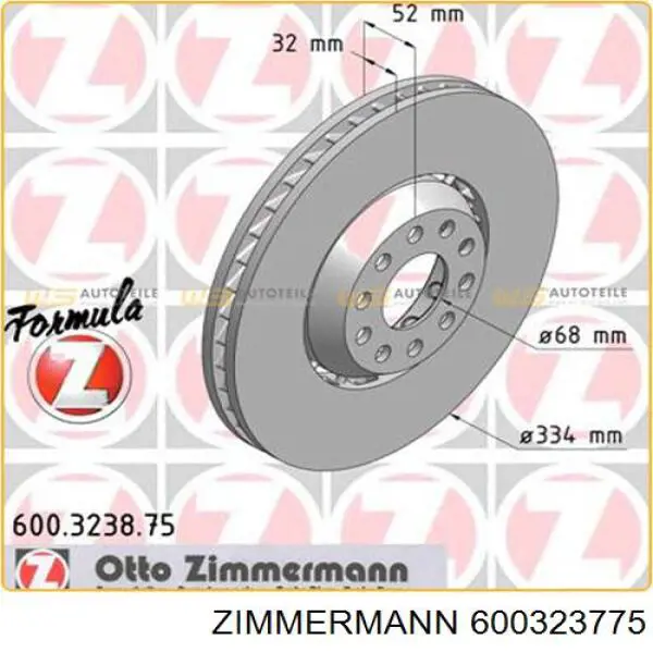 600323775 Zimmermann disco de freno delantero