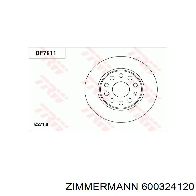 600324120 Zimmermann Freno de disco trasero