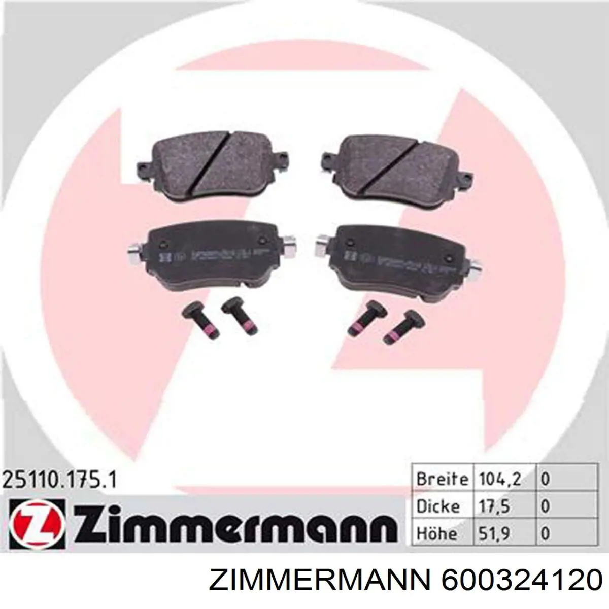 Disco de freno trasero 600324120 Zimmermann