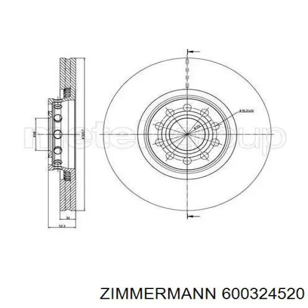 600324520 Zimmermann disco de freno delantero