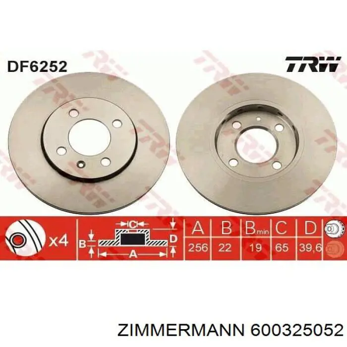 600.3250.52 Zimmermann freno de disco delantero