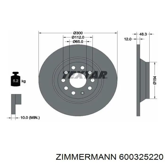 Disco de freno trasero Zimmermann 600325220 precio, desde 40,24 EUR