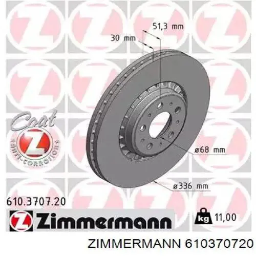 Frenos delanteros Zimmermann 610370720 precio, desde 55,28 EUR