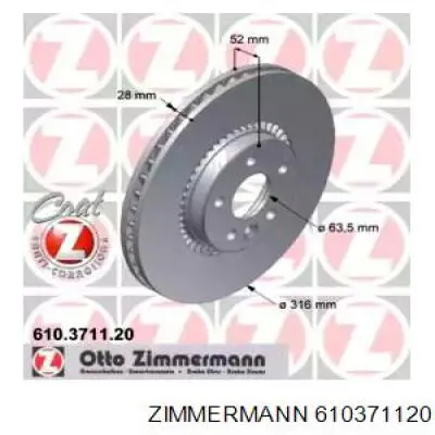 Comprar 610371120 Zimmermann Freno de disco delantero