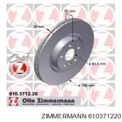 Disco de freno 610371220 Zimmermann