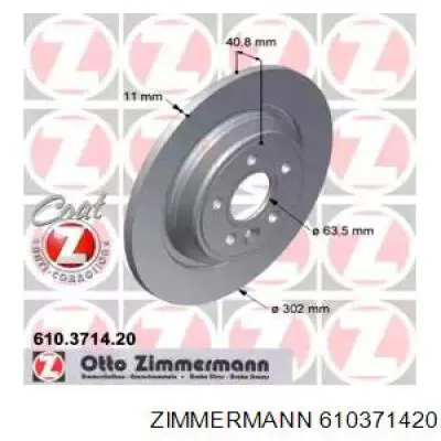 610371420 Zimmermann Freno de disco trasero