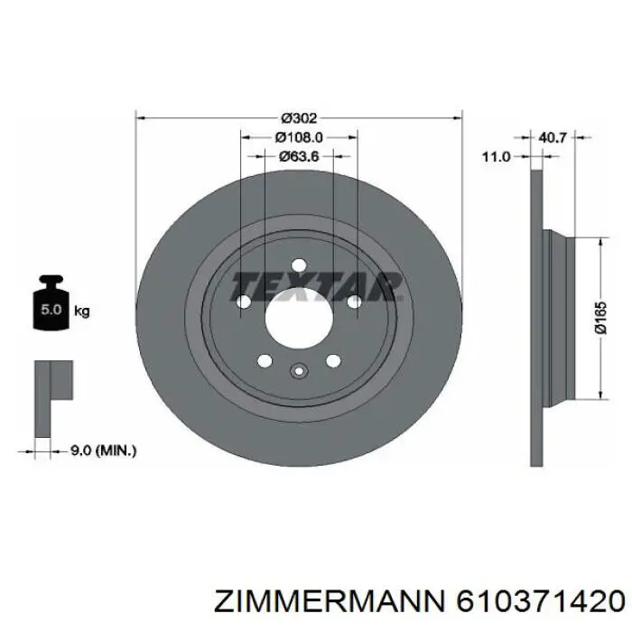 Frenos traseros Zimmermann 610371420