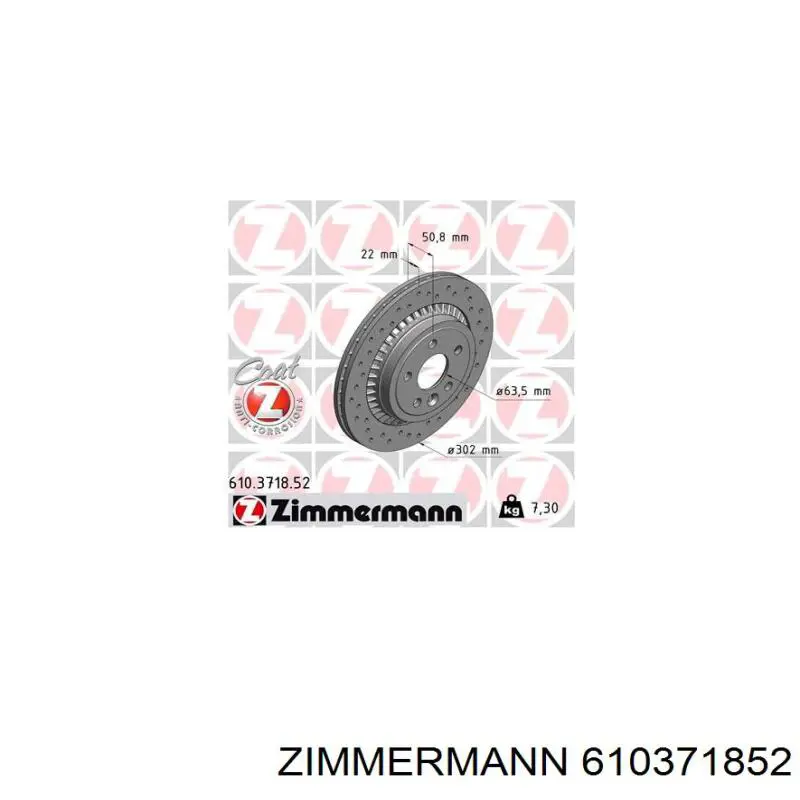 610.3718.52 Zimmermann disco de freno trasero