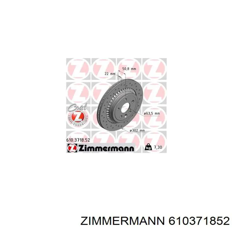 610371852 Zimmermann disco de freno trasero