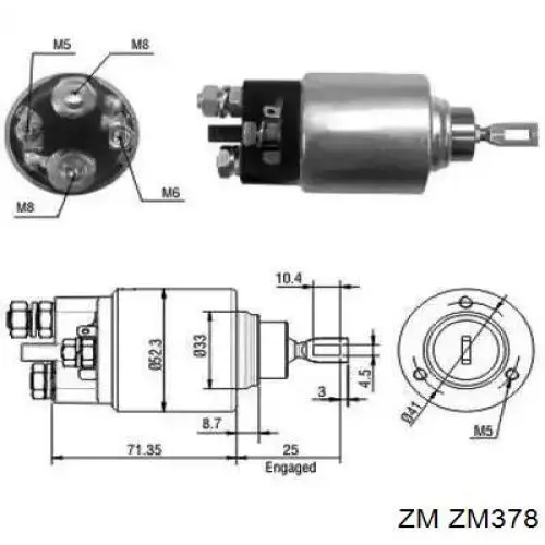 ZM378 ZM Solenoide arranque