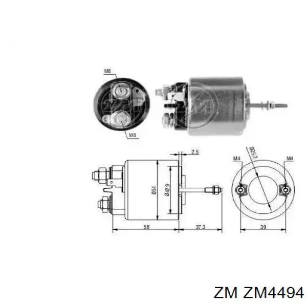 ZM4494 ZM Solenoide arranque