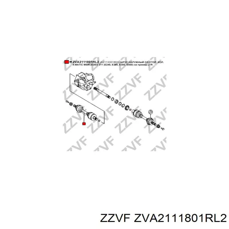 ZVA2111801RL2 Zzvf junta homocinética exterior delantera