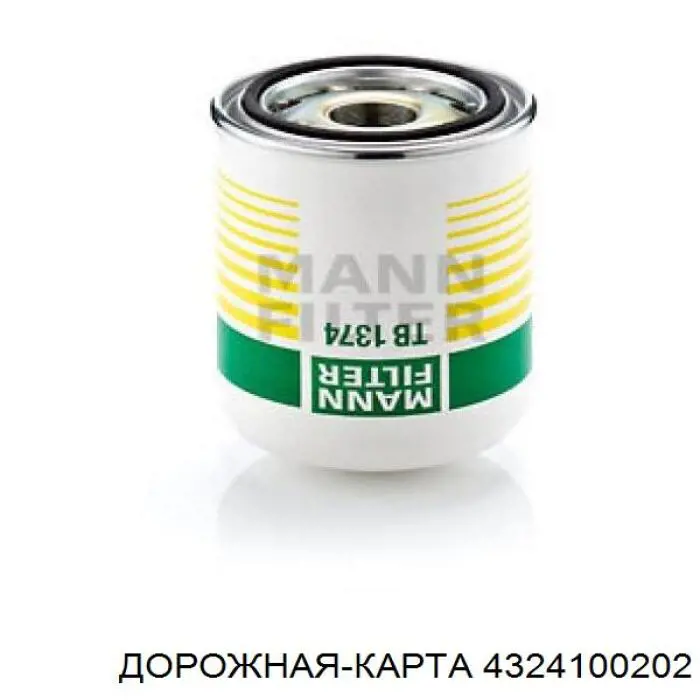 4324100202 Дорожная Карта filtro del secador de aire (separador de agua y aceite (CAMIÓN))