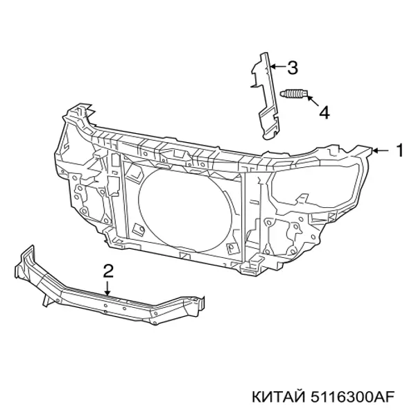 5116300AF China soporte de radiador completo