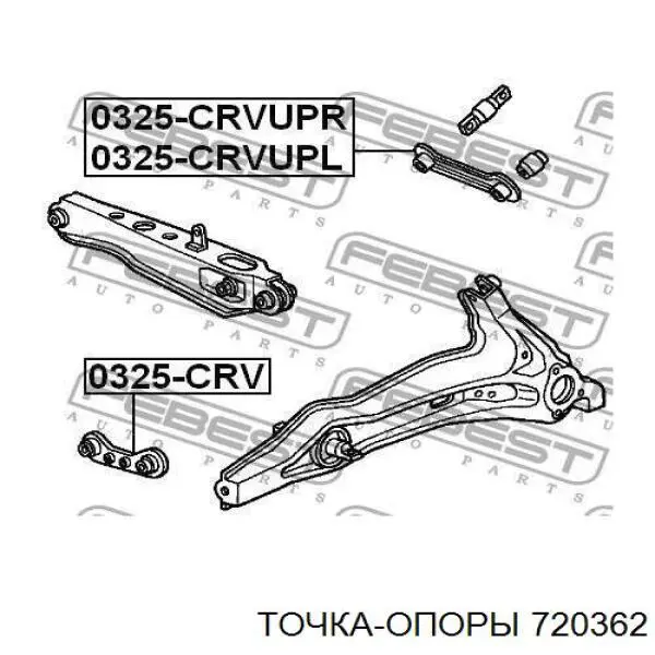 720362 Точка Опоры suspensión, brazo oscilante trasero inferior