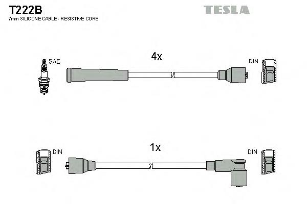 Juego de cables de encendido T222B Tesla