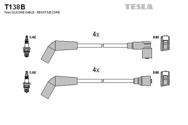 T138B Tesla juego de cables de encendido