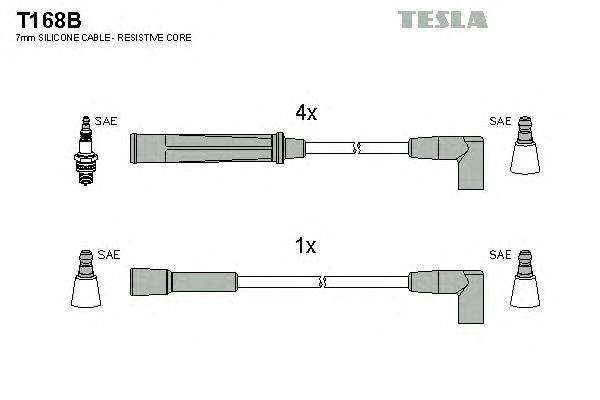 T168B Tesla cables de bujías