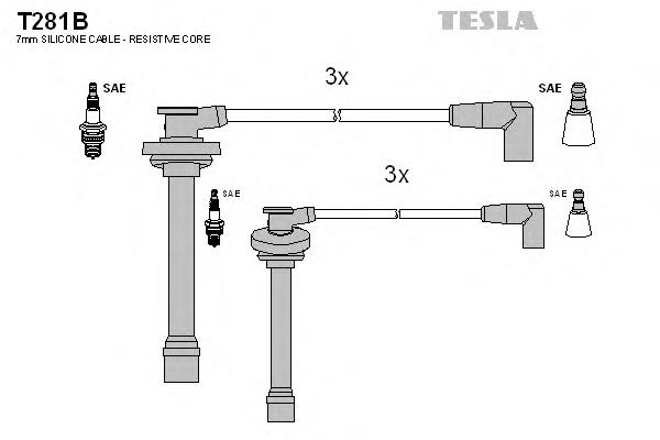 T281B Tesla juego de cables de encendido