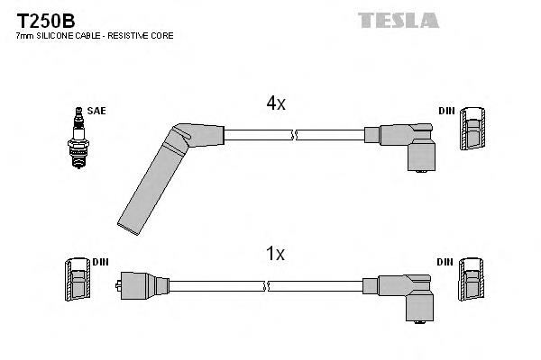T250B Tesla cables de bujías