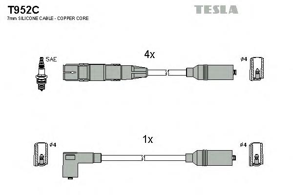 T952C Tesla juego de cables de encendido