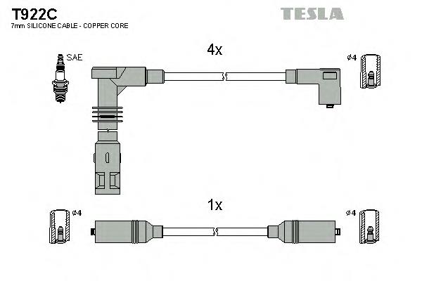 T922C Tesla juego de cables de encendido