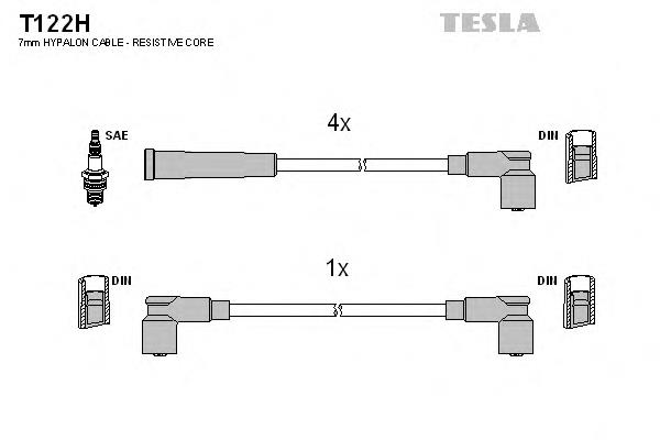 T122H Tesla cables de bujías