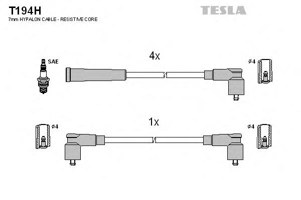 T194H Tesla juego de cables de encendido