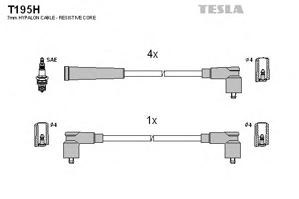 T195H Tesla juego de cables de encendido