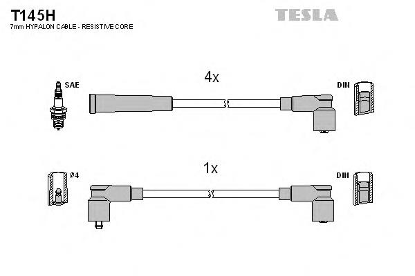 T145H Tesla cables de bujías