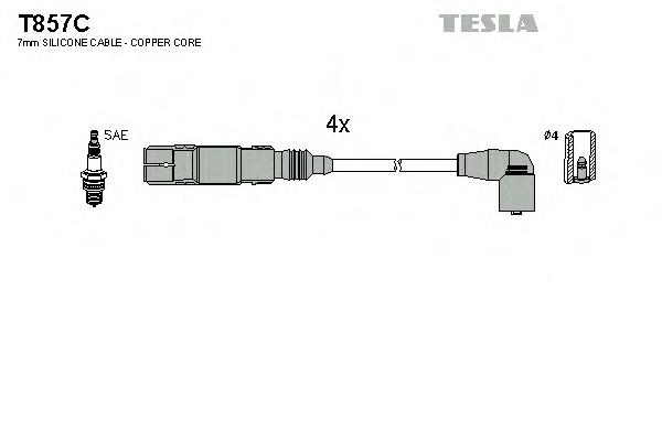 T857C Tesla juego de cables de encendido