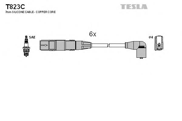 T823C Tesla cables de bujías