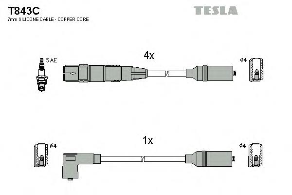 T843C Tesla juego de cables de encendido