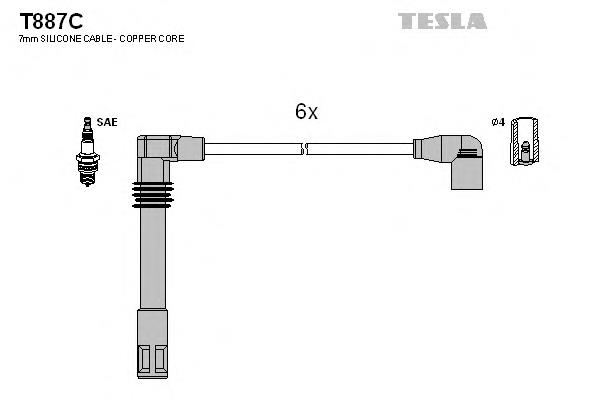 T887C Tesla juego de cables de encendido