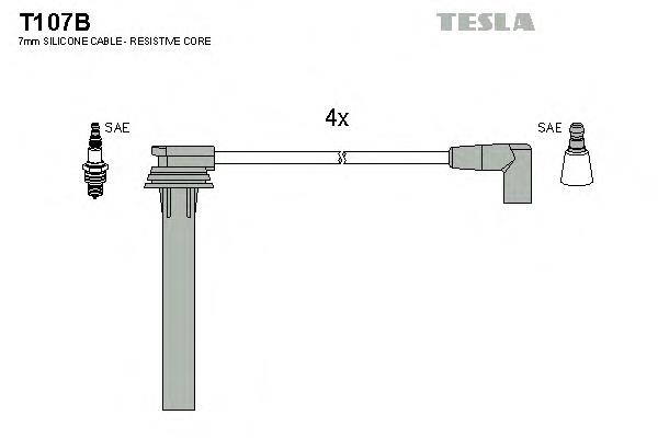 T107B Tesla juego de cables de encendido