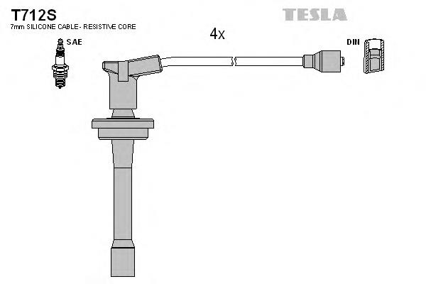 T712S Tesla juego de cables de encendido