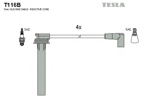 T116B Tesla juego de cables de encendido