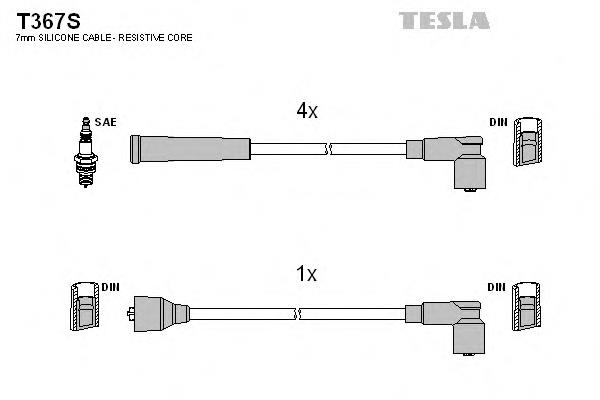 T367S Tesla juego de cables de encendido