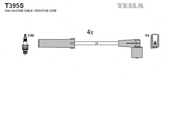 T395S Tesla juego de cables de encendido